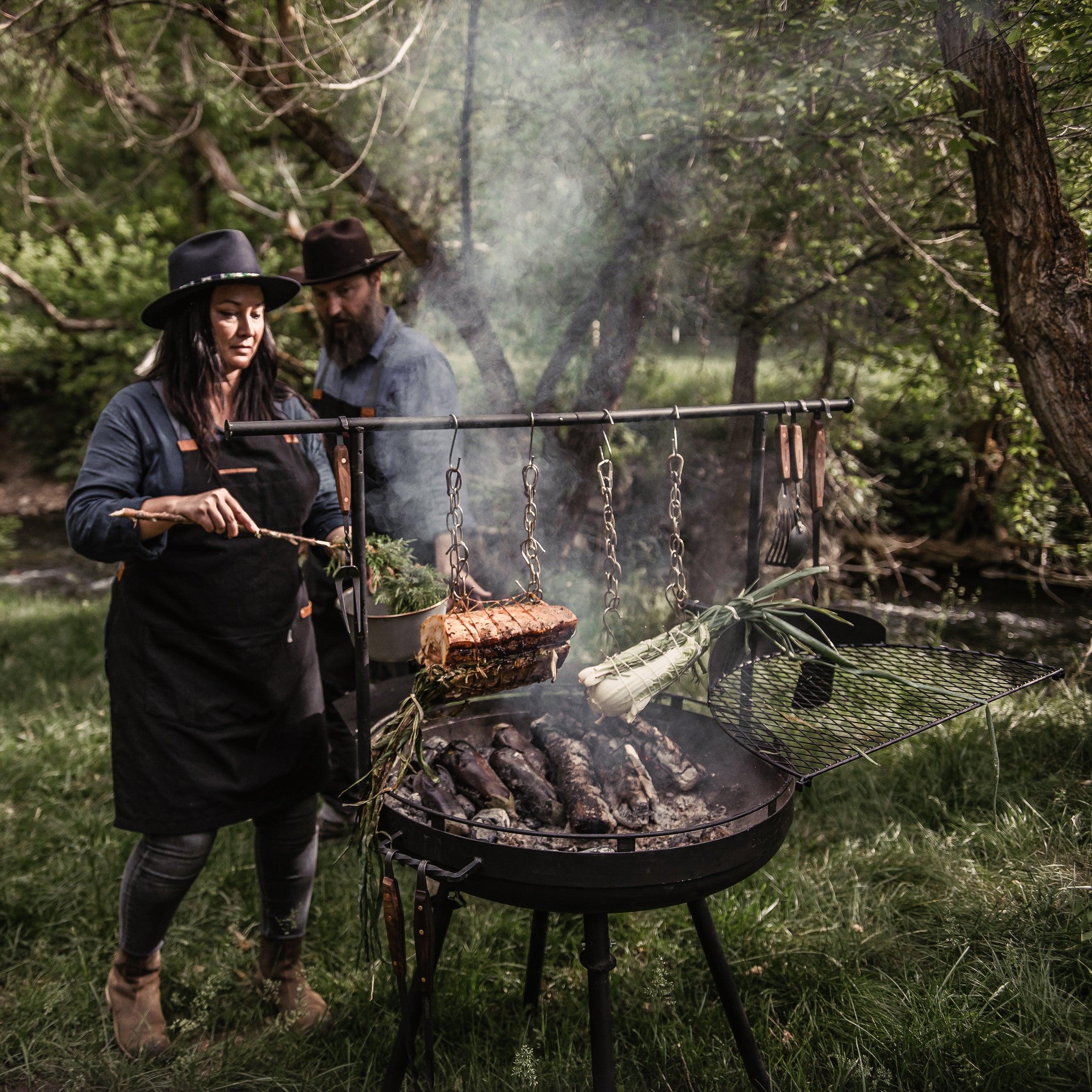 Cowboy Fire Pit Grill - Open-Fire Cooking | Barebones