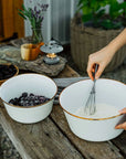 Enamel Mixing Bowl Set - Eggshell